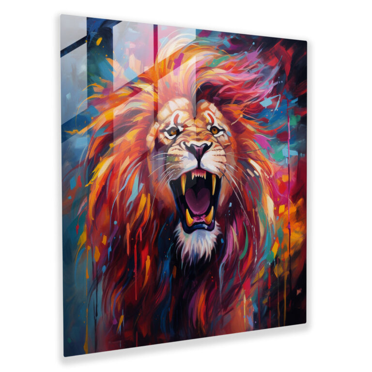Wildlife Glass Print - Abstract Lion Roar - Wildlife, Roar, Lion, Wall Decoration