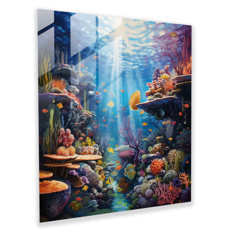 Wildlife Glass Print - Surreal Underwater Realm - Wildlife, Home Decoration, Glass Wall Art, Surrealistic Painting