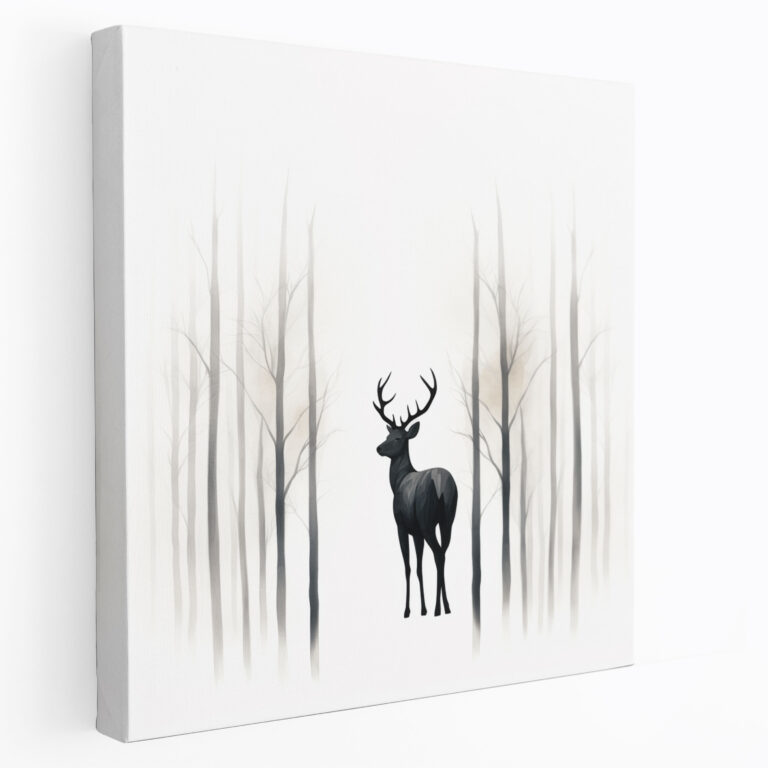 Wildlife Wall Art - Minimalist Line Deer Canvas Print - Wildlife, Deer, Wall Art, Wildlife