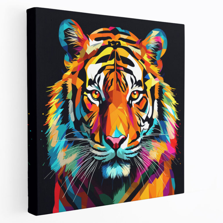 Wildlife Canvas Print - Pop Art Tiger Wall Decoration - Wildlife, Pop Art Illustration, Wall Decoration, Canvas