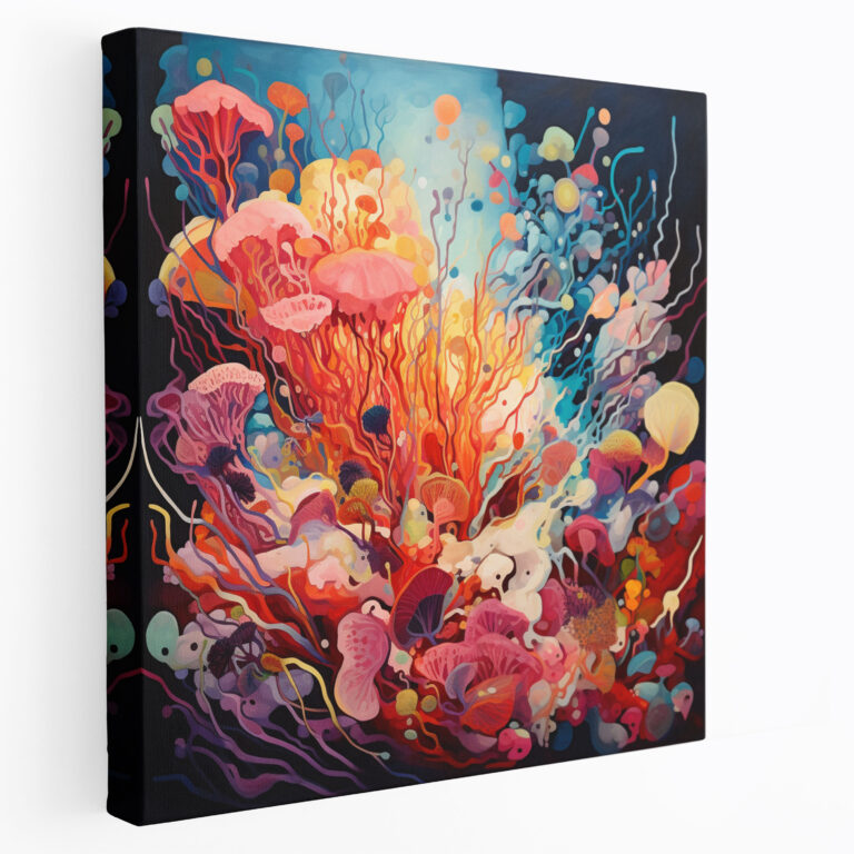 Wildlife Canvas Print - Abstract Coral Reef Wall Decoration - Wildlife, Coral Reef, Canvas Print, Vibrant Coral Reef