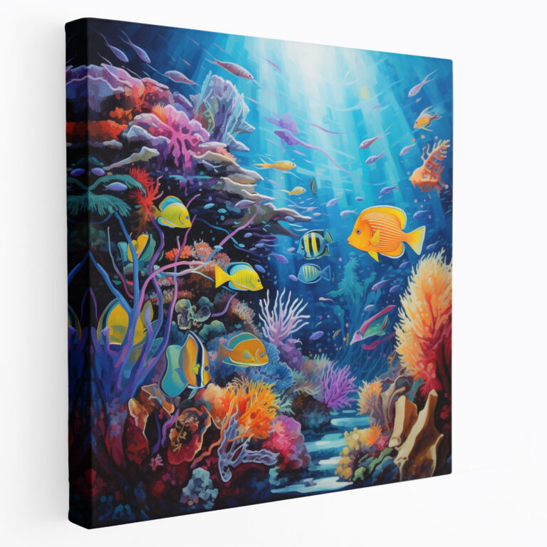 Wildlife Canvas Print - Colorful Underwater Scene Wall Art - Wildlife, Tropical Fish, Coral Reefs, Wildlife