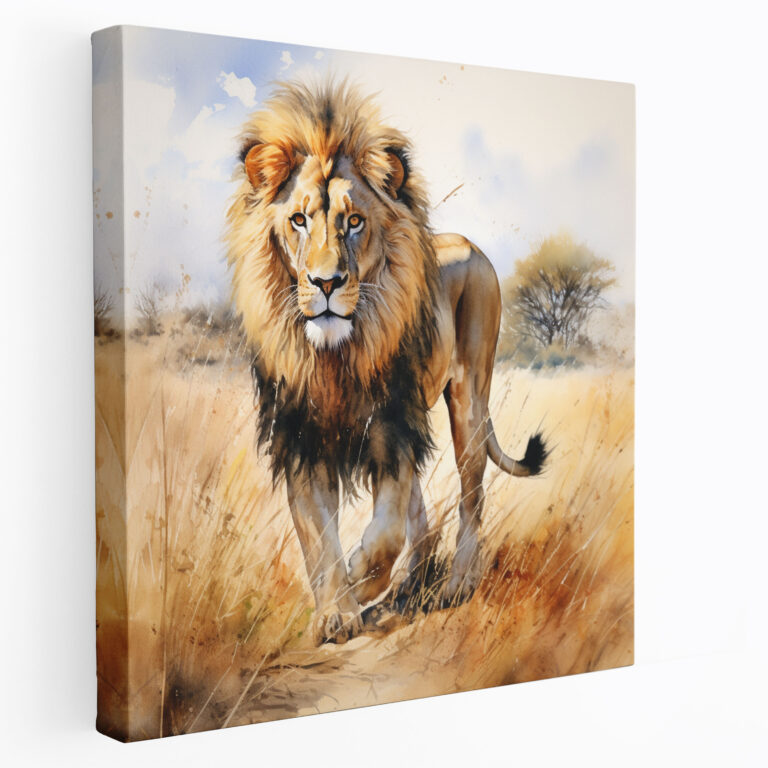 Wildlife Canvas Print - Majestic Lion - Wildlife, Savannah, Canvas, Wildlife
