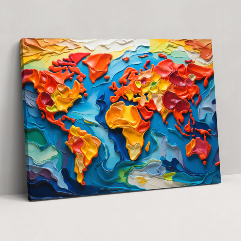 Contemporary World Map Wall Art - World Map, Home Decoration, Wall Decoration, Canvas Wall Art