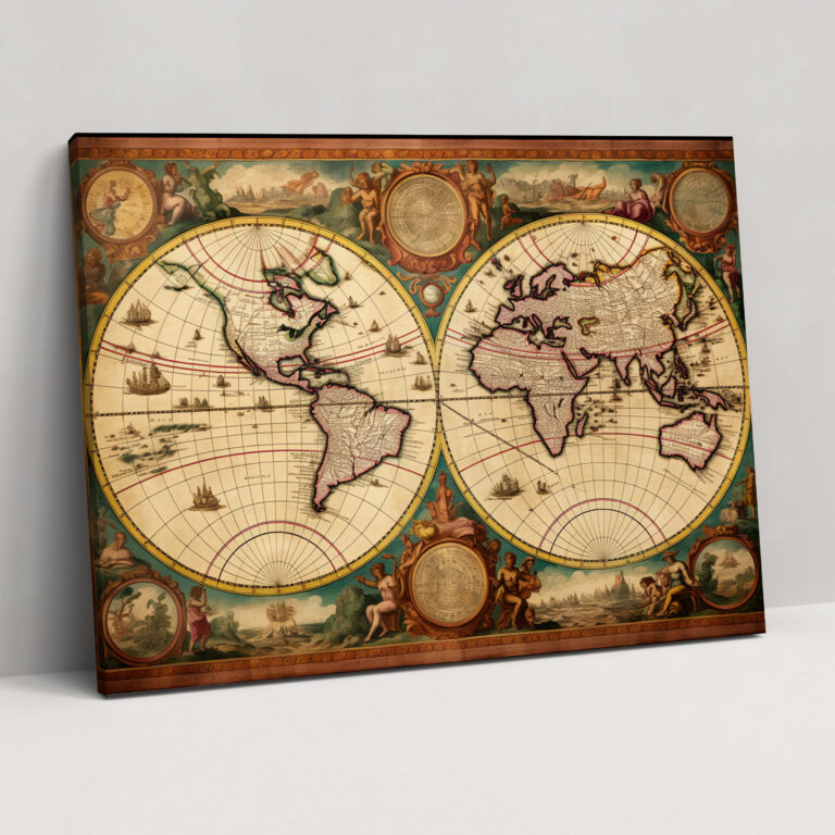 World Map Canvas Print - World Map, Wall Decoration, Canvas Print, Rich Colors