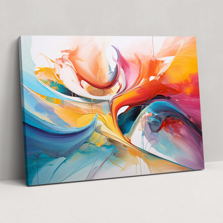 World Map Canvas Print - World Map, Abstract Painting, Wall Art, Bold Colors