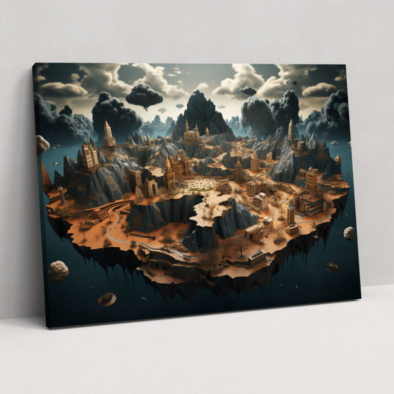 Surreal World Map Wall Art - World Map, Canvas Print, Home Decoration, Wall Art