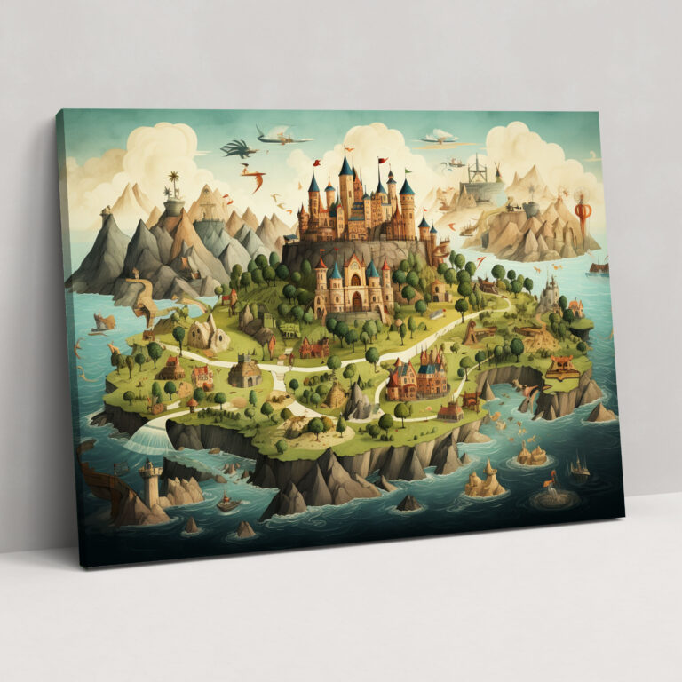 Whimsical World Map Canvas Print - World Map, Whimsical, Home Decoration, Wall Art