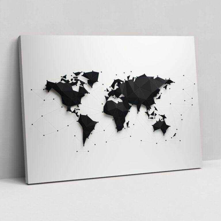 Minimalist World Map Wall Art - World Map, Wall Decoration, Lines, Clean