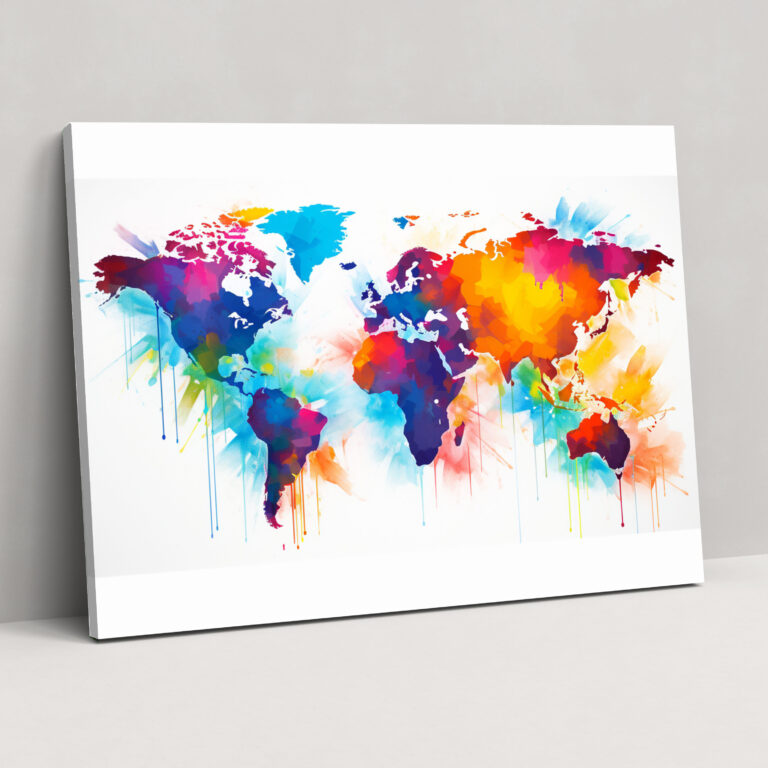 Abstract World Map Canvas Print - World Map, Abstract, Canvas, Home Decoration