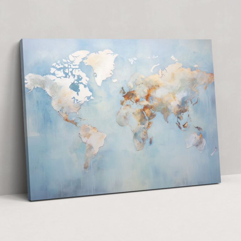 Serene World Map Canvas Print - World Map, Canvas Print, World Map, Canvas