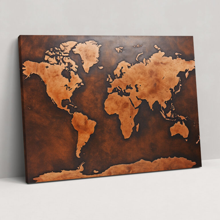 Photorealistic World Map Wall Art - World Map, Wall Art, Canvas, Home Decoration