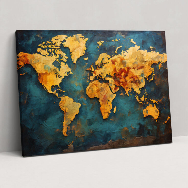 World Map Canvas Print - World Map, Home Decoration, Canvas, Canvas Print