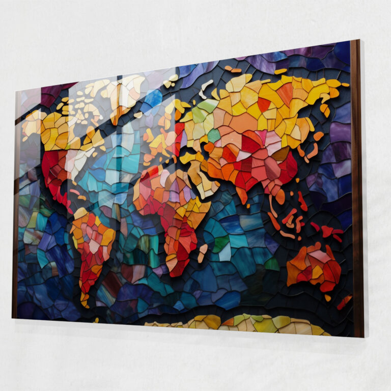 [World Map] Glass Art - World Map 2, [World Map], Glass Wall Art, Home Decoration