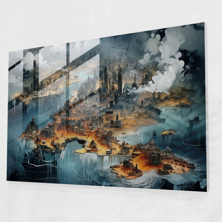 [World Map] Glass Print - Surreal World Map - World Map 2, Glass Art, Glass Print, Wall Decoration
