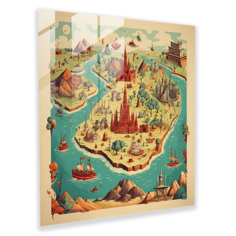 Vintage World Map Glass Print - World Map, Nostalgic, Modern Art, Vintage Travel Poster