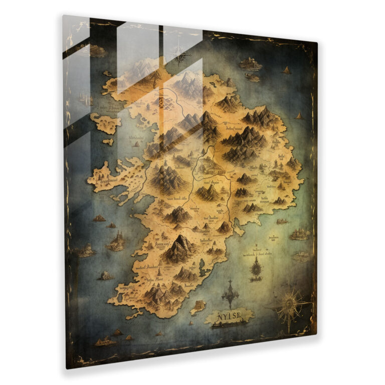 World Map Glass Print - Vintage Map - World Map, Home Decoration, Vintage Map, Wall Decoration