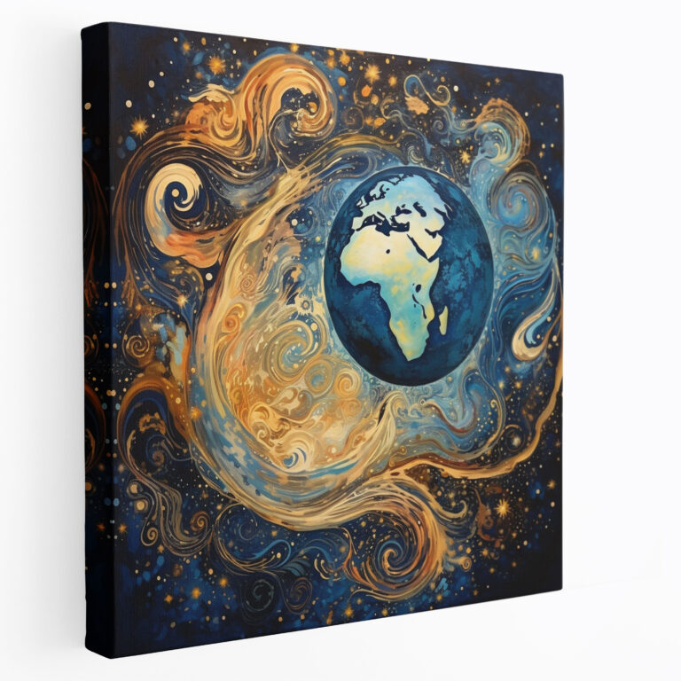 Cosmic World Map Canvas Print - World Map, World Map, Canvas Print, Awe
