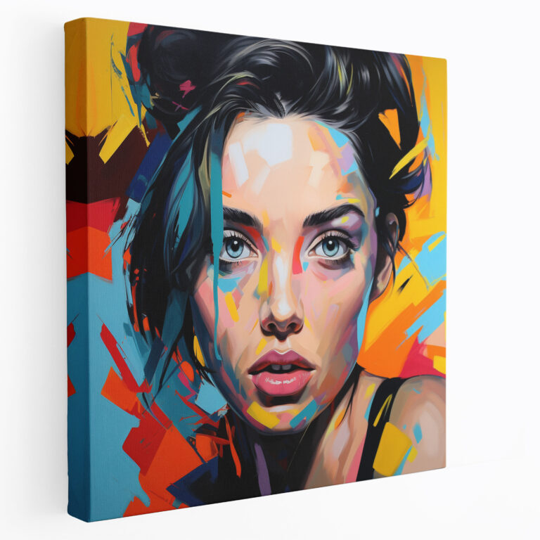 Woman Wall Art: Pop Art Portrait - Woman, Confident, Bold Colors, Canvas