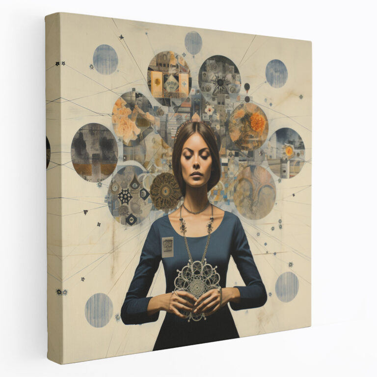 Woman Canvas Print: Symbols Of Empowerment - Woman, Home Decoration, Wall Art, Collage Artwork