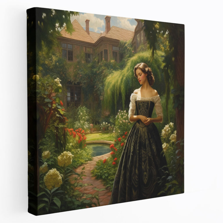 Woman Wall Art - Classic Oil Painting Canvas Print - Woman, Elegant Gown, Canvas Wall Art, Canvas