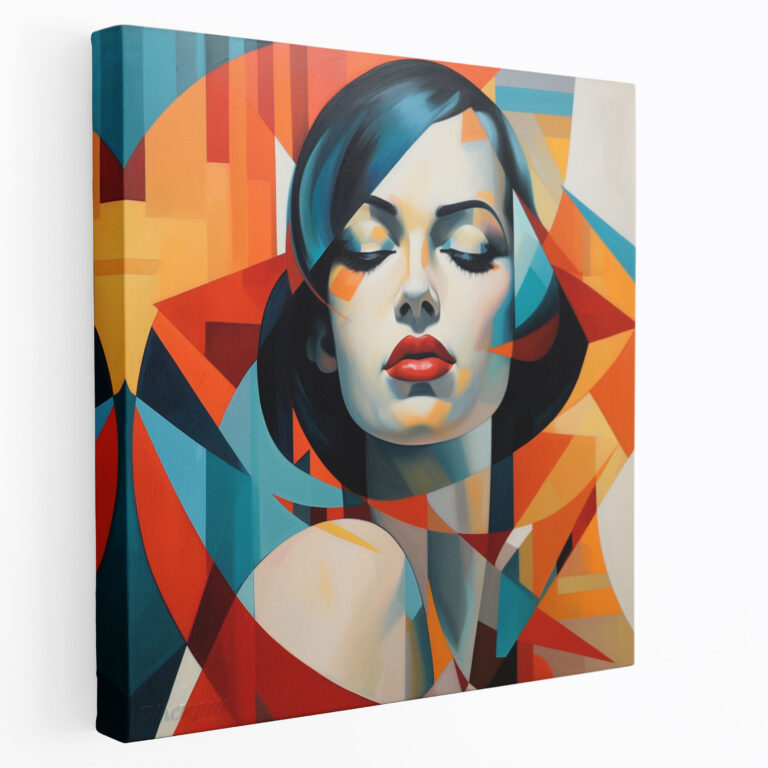 Woman Wall Decoration - Geometric Abstract Canvas Print - Woman, Canvas Wall Art, Home Decoration, Canvas