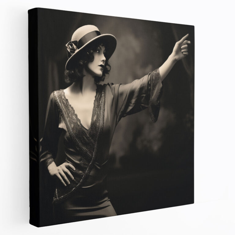 Woman Canvas Print - Vintage Black And White Wall Art - Woman, Wall Decoration, Canvas Print, Canvas Wall Art