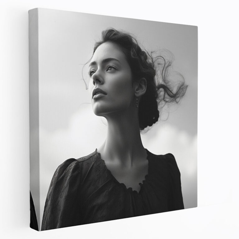 Woman Wall Art - Black And White Photograph - Woman, Wall Decoration, Sophisticated, Canvas Print