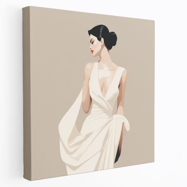 Woman Canvas Print - Minimalist Elegance - Woman, Woman, Canvas, Home Decoration
