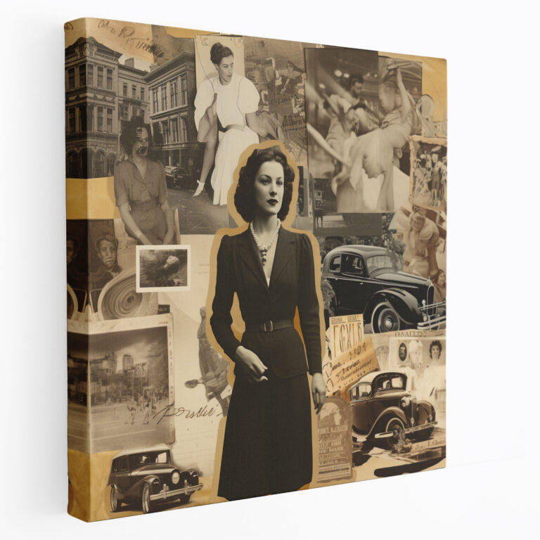 Woman Wall Art - Vintage Photographs Collage Canvas Print - Woman, Collage, Wall Art, Vintage Photographs