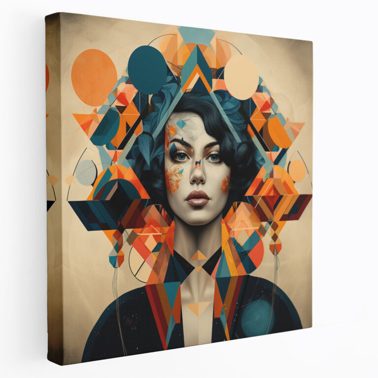 Woman Wall Art - Geometric Digital Art Canvas Print - Woman, Modern Art, Bold, Geometric Shapes