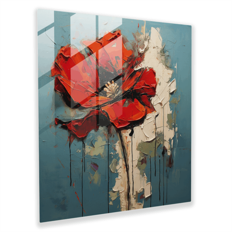 Ethereal Glass Print - Broken Red Poppy Glass Wall Art