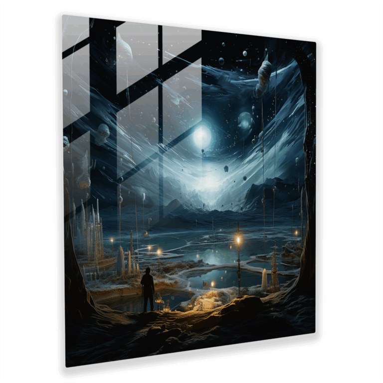 Enchanting Glass Print - Celestial Conflict - Glass Wall Art, Wall Decoration, Glass Print, Modern Artwork