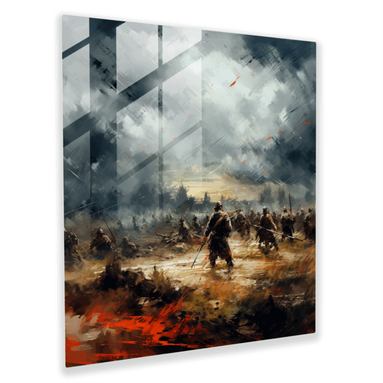 Impressionist War Zone Glass Print