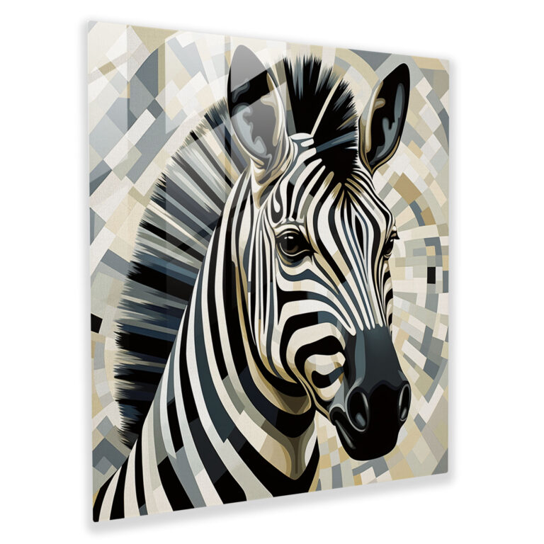 Modern Zebra Glass Print - Zebra, Modern Art, Style, Zebra Patterns