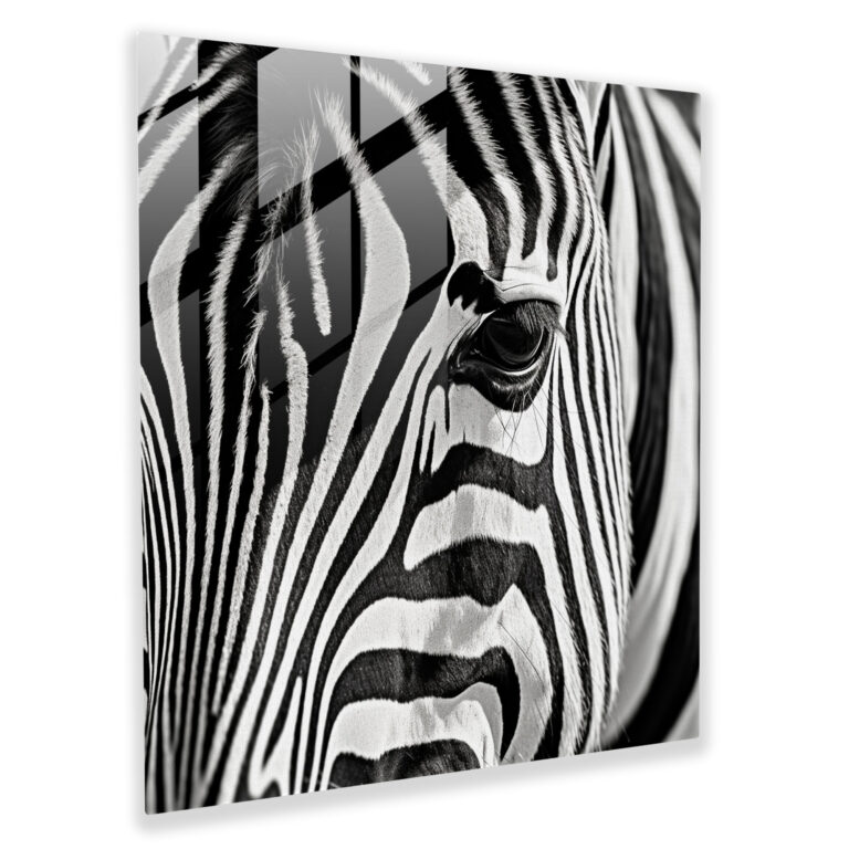 Elegant Zebra Glass Print - Zebra, Modern Art, Elegant, Glass Print