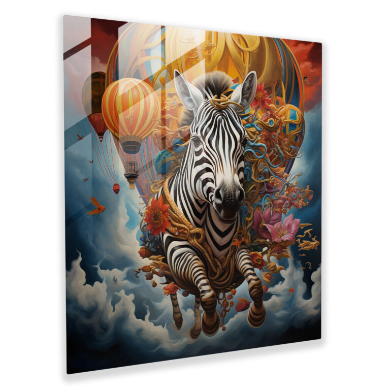 Dreamscape Zebra Glass Print - Zebra, Glass Print, Surrealistic Painting, Modern Art