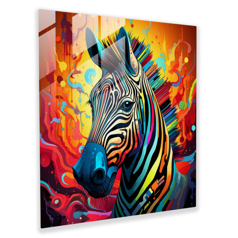 Geometric Zebra Glass Print - Zebra, Glass Print, Modernity, Geometric Patterns