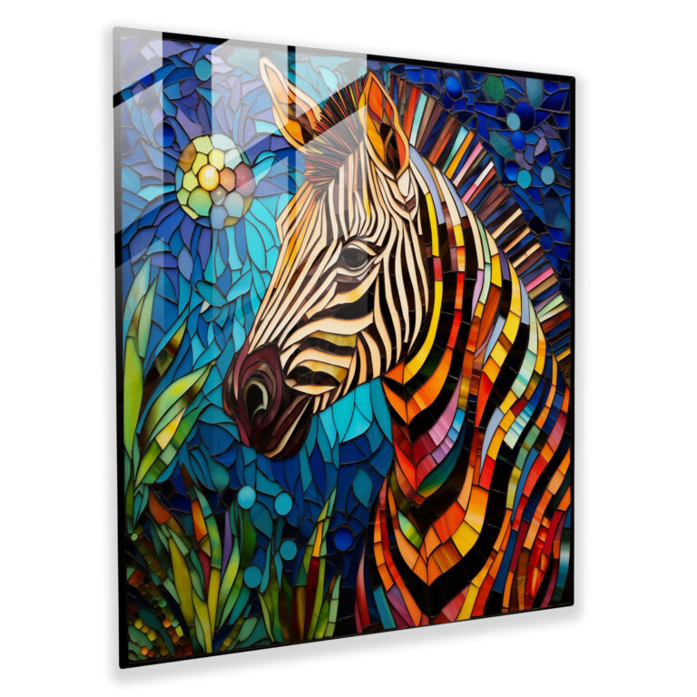 Enchanting Zebra Glass Print - Zebra, Glass Print, Colorful Patterns, Home Decoration
