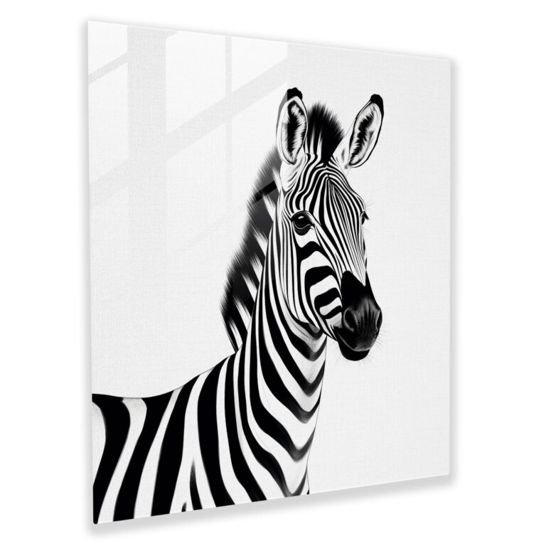 Sleek Zebra Glass Print - Zebra, Zebra, Glass Art, Wall Decoration