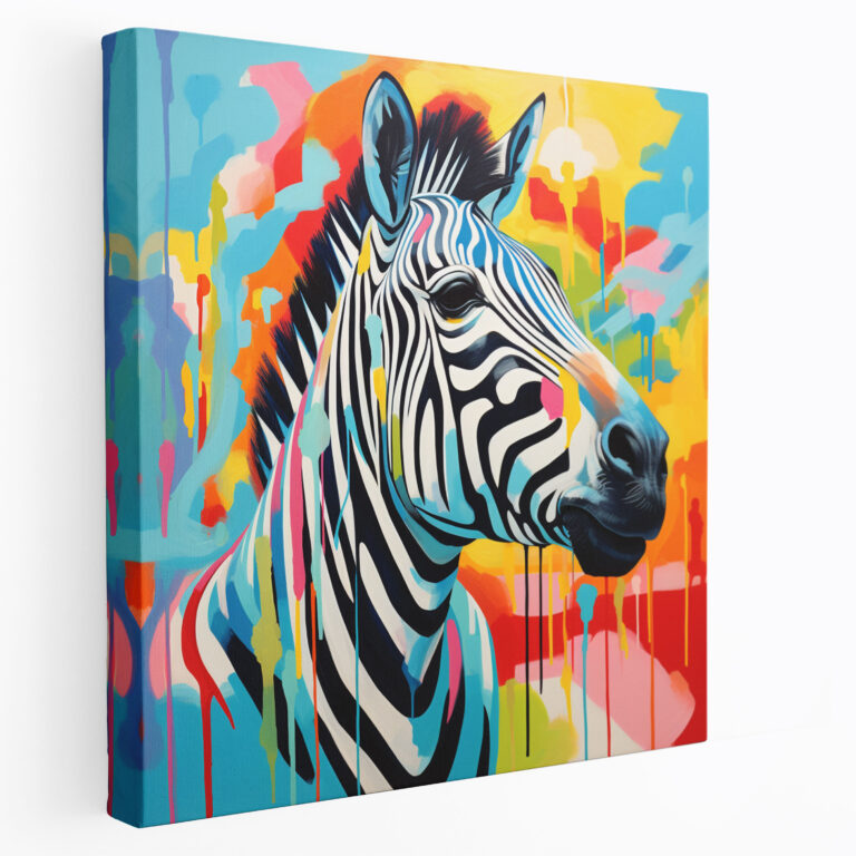 Zebra Wall Art - Vibrant Zebra Stripes - Zebra, Surrealism, Canvas, Energy