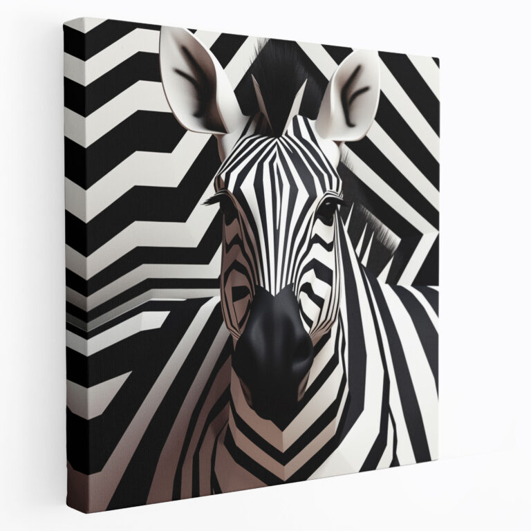 Zebra Wall Art - Monochromatic Zebra - Zebra, Canvas Print, Wall Decoration, Fade-Resistant