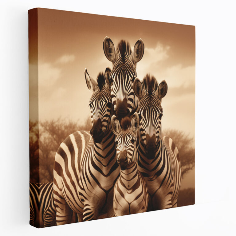Zebra Wall Art - Zebra Family Portrait - Zebra, Wall Decoration, Captivating, Wall Art