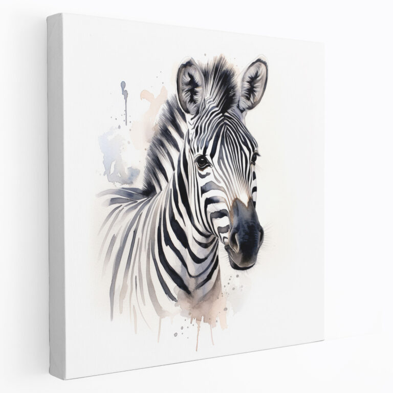 Zebra Canvas Print - Graceful Zebra - Zebra, Nature's Elegance, Canvas Wall Art, Mesmerizing