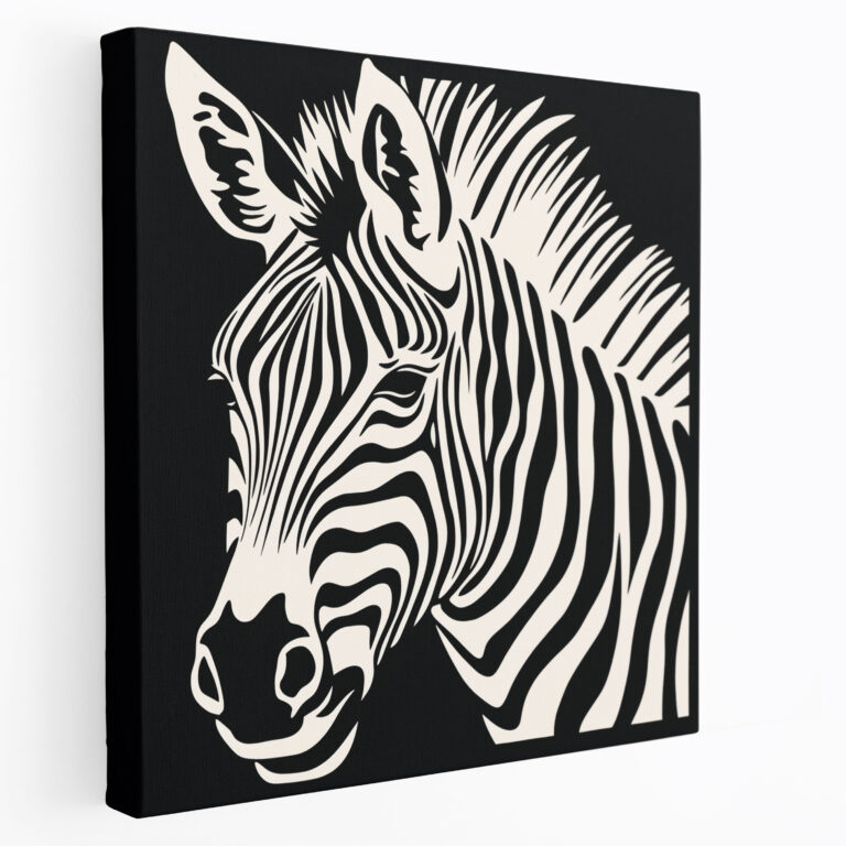 Zebra Canvas Print - Intricate Linocut Print - Zebra, Canvas Wall Art, Zebra Canvas Print, Zebra Wall Art
