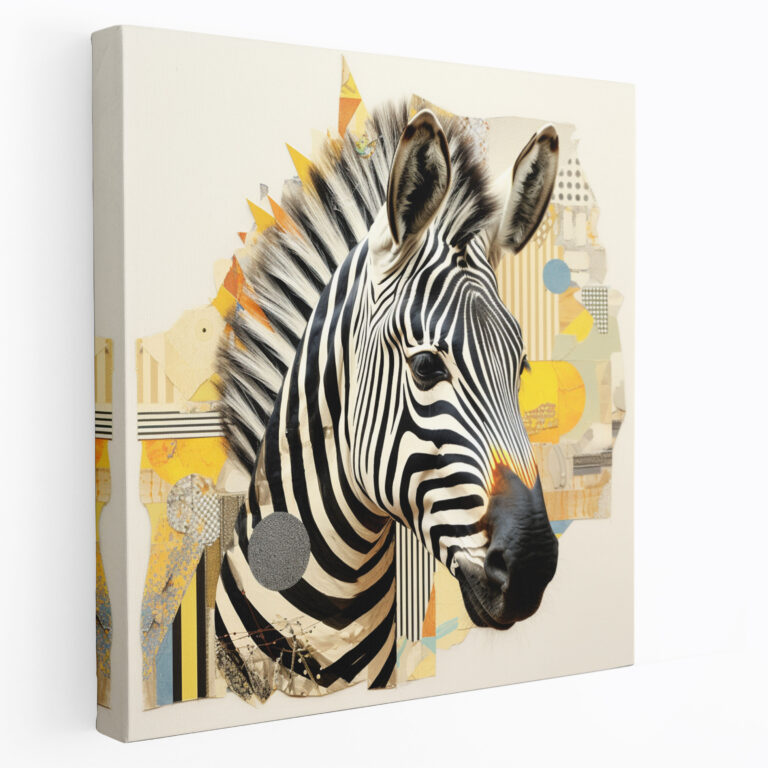 Zebra Wall Decoration - Geometric Collage Canvas Print - Zebra, Wall Decoration, Contemporary, Geometric Shapes