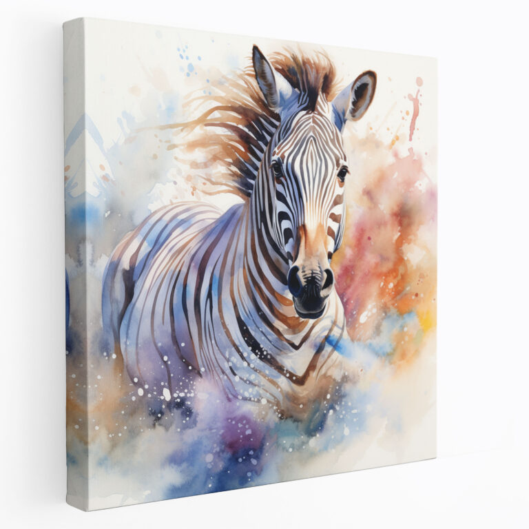 Energetic Zebra Canvas Print - Watercolor Wall Art - Zebra, Canvas Print, Home Decoration, Motion