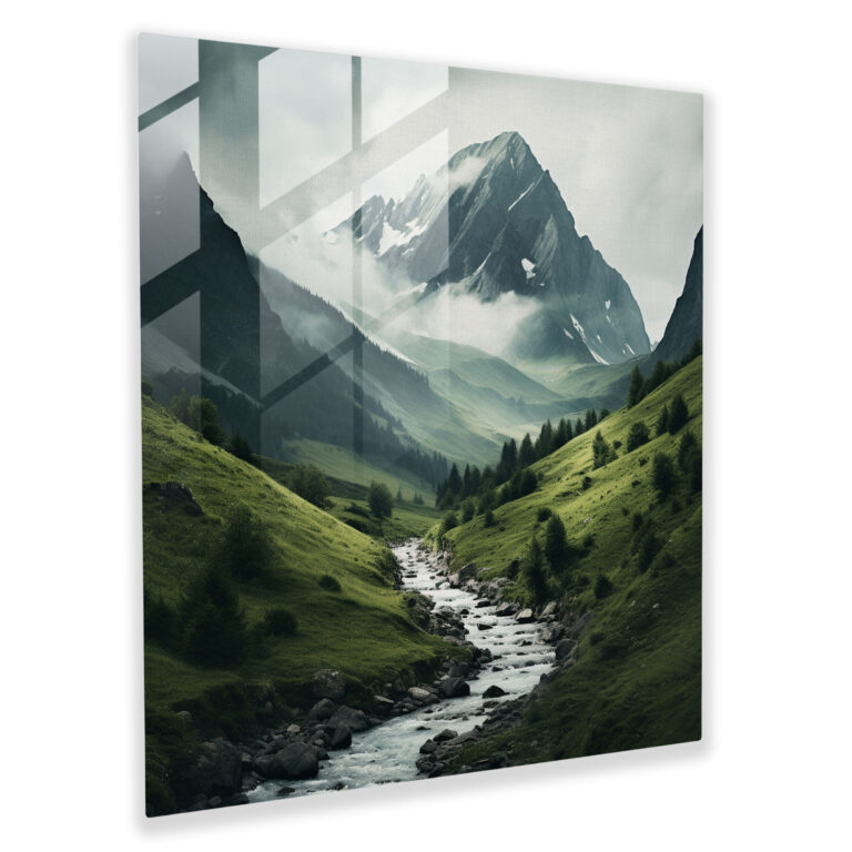 Zen Mountain Landscape Glass Print - Zen, Wall Decoration, Photograph, Stunning