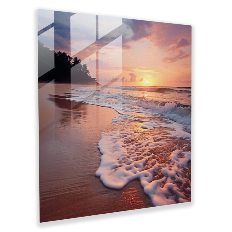 Zen Sunset Beach Glass Print - Zen, Sunset, Modern Art, Zen