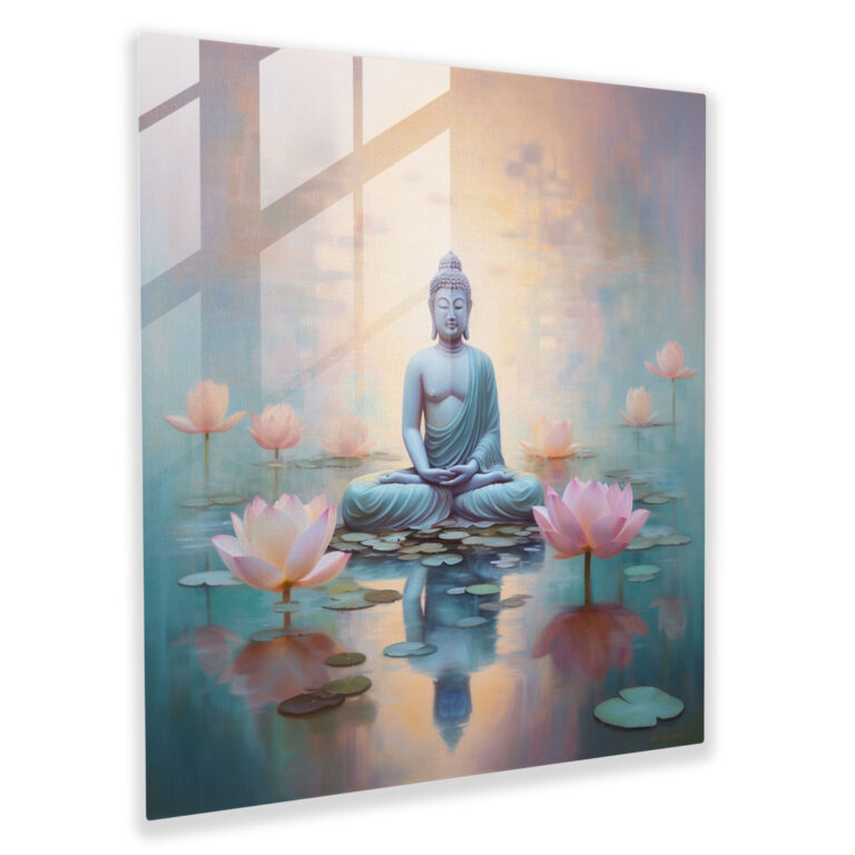 Zen Calming Buddha Glass Print - Zen, Modern Art, Home Decoration, Wall Decoration